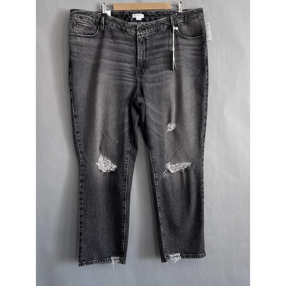 Good American Denim - Good American Jeans Women 16 Plus Good Vintage Black Straight Leg High Rise NWT